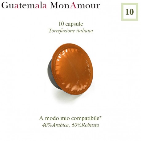 10 coffee capsules, Guatemala Mon Amour (Lavazza A Modo Mio compatible*)