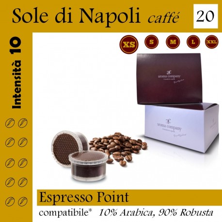 Confezione da 15 capsule Espresso Point compatibili di caffè Sole di Napoli