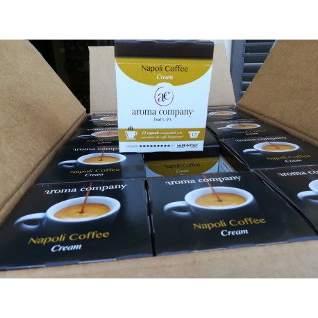 Capsule Napoli Coffee Cream  Nespresso* autoprotette compatibili caffè di alta qualità Aroma Company 