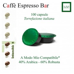 100 capsule caffè Espresso Bar  A Modo Mio compatibili*
